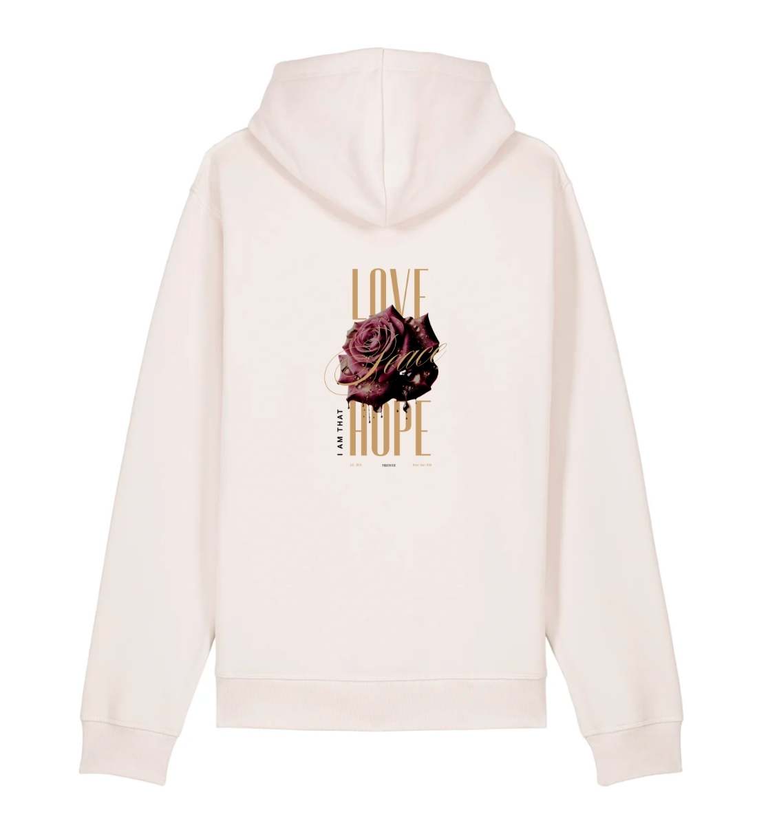 Love Peace Hope - Backprint - Hoodie Organic Cotton Mix - Relaxed Fit