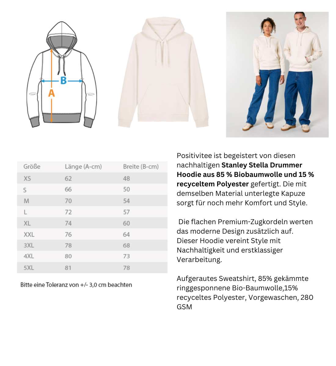 Strong - Hoodie Organic Cotton Mix - Relaxed Fit