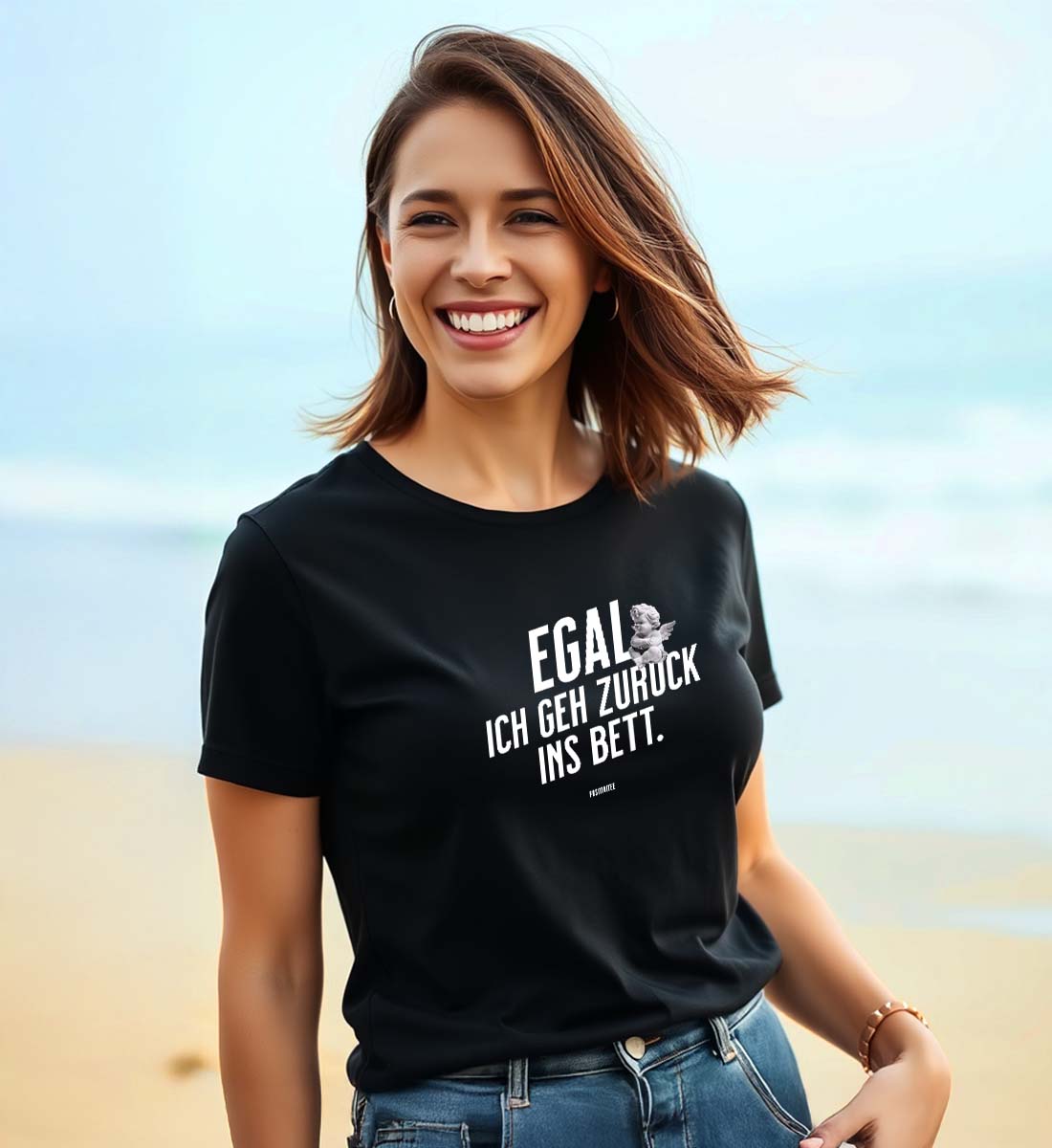 Egal Ich geh zurück ins Bett T-Shirt Organic Cotton