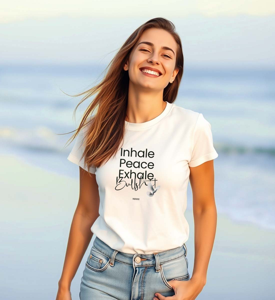 Inhale Peace Exhale Bullsh*t T-Shirt Organic Cotton  - Damen Premium Organic Shirt