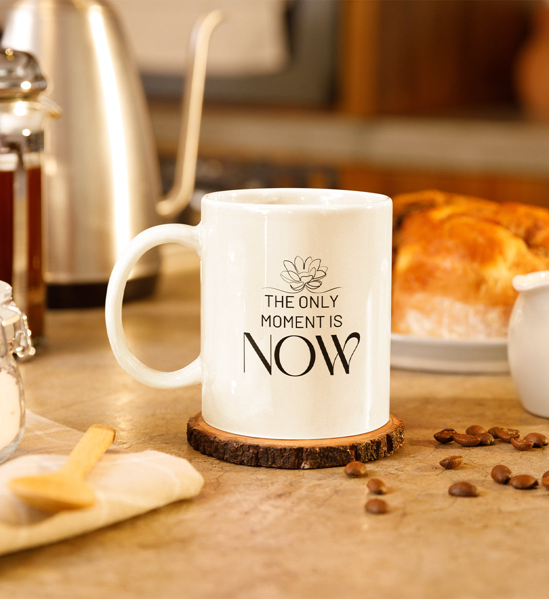 The only Moment is Now  - Keramiktasse